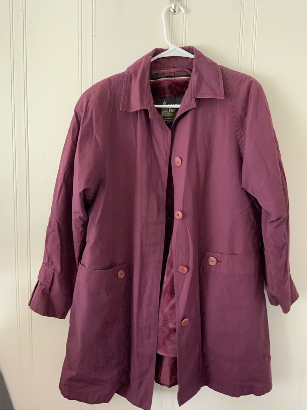 London Fog Women's Burgundy Single-Breasted Trench Coat